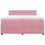 vidaXL Sommier à lattes de lit avec matelas Rose 200x200 cm Velours
