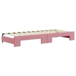 vidaXL Lit de jour avec lit gigogne et matelas rose 80x200 cm velours