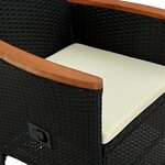 vidaXL Ensemble à manger d'extérieur 7Pièces Résine tressée acacia Noir