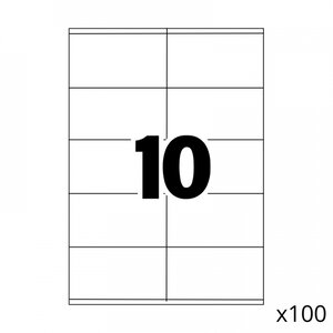 1000 étiquettes multi usages / 100 pages de 10 étiquettes