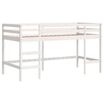 vidaXL Lit mezzanine enfants échelle blanc 80x200 cm bois pin massif