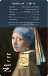 Pièce de monnaie en Or 3000 Francs g 0.031 (1/1000 oz) Millésime Gold Gift GIRL WITH A PEARL EARRING