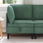 vidaXL Sofa avec rangement Vert Mer Velours