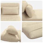 vidaXL Fauteuil de sol ajustable Crème Tissu