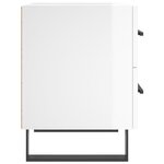 vidaXL Tables de chevet 2 Pièces blanc brillant 40x35x47 5 cm
