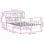 vidaXL Cadre de lit sans matelas 140x200 cm bois massif de pin