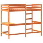 vidaXL Lit superposé sans matelas cire marron 90x200 cm pin massif