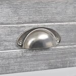 vidaXL Table de chevet Gris et blanc 38x28x45 cm Bois de Paulownia