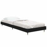 vidaXL Cadre de lit sans matelas noir 75x190 cm bois ingénierie