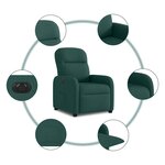 vidaXL Fauteuil inclinable électrique Vert foncé Tissu