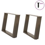 vidaXL Pieds de table basse en U  2 pièces  acier naturel  70 x (42-43) cm