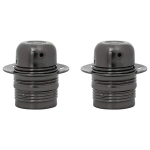 vidaXL Douilles de lampe 2 Pièces noir brillant E27