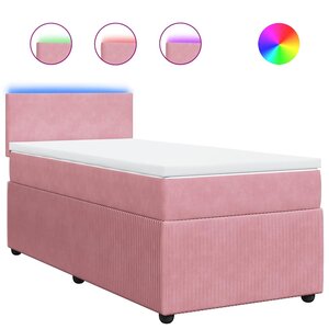 vidaXL Sommier à lattes de lit et matelas Rose 80x200 cm Velours