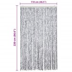 vidaXL Moustiquaire blanc et gris 118x220 cm chenille