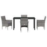 vidaXL Ensemble de salle à manger pour jardin 5 Pièces Gris Poly rotin