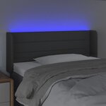 vidaXL Tête de lit à LED Gris foncé 93x16x78/88 cm Tissu