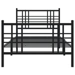 vidaXL Cadre de lit métal sans matelas avec pied de lit noir 90x200 cm