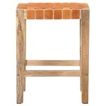 vidaXL Tabourets de bar lot de 2 marron cuir véritable 60 cm