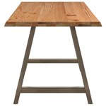 vidaXL Table à manger et bord naturel bois massif chêne rectangulaire