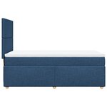 vidaXL Sommier à lattes de lit avec matelas Bleu 90x200 cm Tissu
