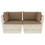 vidaXL Canapé palette à 2 places de jardin avec coussins Bois d'épicéa