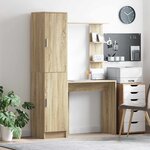 vidaXL Bureau 2 Pièces Chêne Sonoma