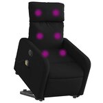 vidaXL Fauteuil inclinable de massage électrique Noir Tissu