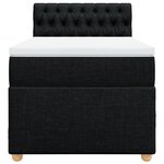 vidaXL Sommier à lattes de lit avec matelas Noir 100x200 cm Tissu