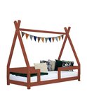 Lit cabane enfant NAKANA 80 x 180 rouge brique