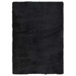 vidaXL Tapis shaggy à poils longs NAVARRA noir 160x230 cm polyester