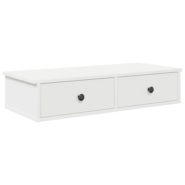 vidaXL Étagère murale avec tiroirs blanc 80x34x17 cm bois d'ingénierie