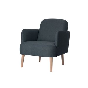 Fauteuil d'accueil Brooks, pieds Hêtre, Tissu anthracite