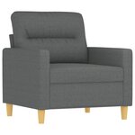 vidaXL Ensemble de canapés 3 Pièces avec coussins Gris foncé Tissu