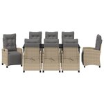 vidaXL Ensemble de salle à manger de jardin 9 pièces beige en rotin synthétique