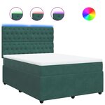 vidaXL Sommier à lattes de lit et matelas Vert foncé 140x190cm Velours