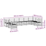 vidaXL Ensemble de canapés d'extérieur 10 pc Naturel