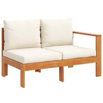 vidaXL Salon de jardin avec coussins 4 Pièces bois d'acacia massif