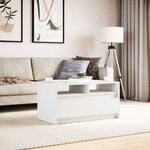 vidaXL Table basse avec lumières LED blanc bois d'ingénierie