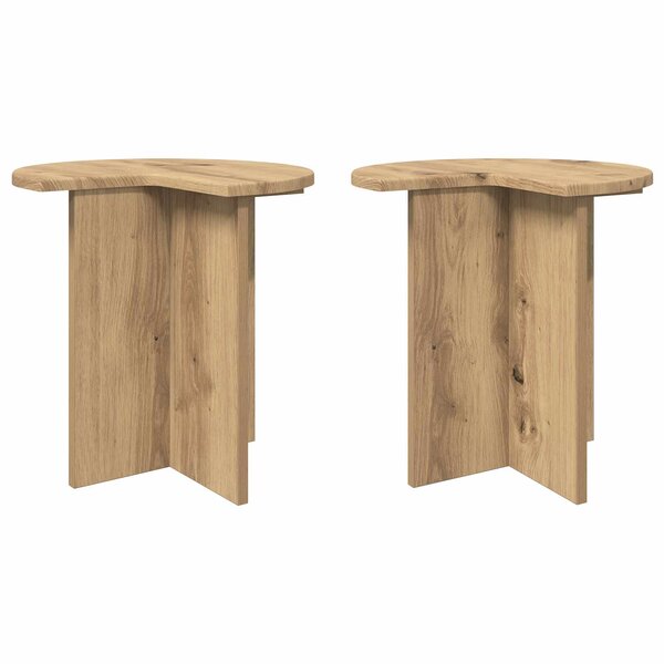 vidaXL Table d'appoint 2 pièces Chêne artisanal Ø 39 x 38 cm