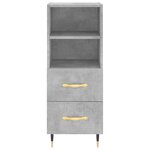 vidaXL Buffet haut Gris béton 34 5x34x180 cm Bois d'ingénierie