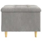 vidaXL Pouf de rangement Gris clair 60 x 60 x 45 cm Velours
