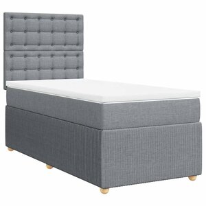 vidaXL Sommier à lattes de lit avec matelas gris clair 80x200 cm tissu