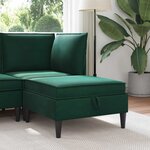 vidaXL Pouf avec Rangement Vert foncé Velours