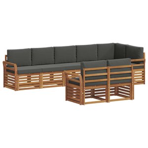 vidaXL Ensemble de canapés d'extérieur 8 pc Naturel et Anthracite