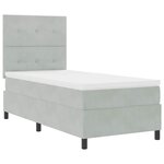 vidaXL Lit à ressorts avec matelas Gris clair 100 x 200 cm Velours