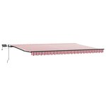 vidaXL Auvent Rétractable Rouge et blanc 500 ×300 cm tissu