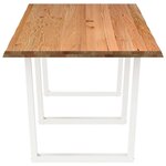 vidaXL Table à manger avec bord naturel 280x100x74cm bois massif chêne