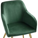 Lot de 6 chaises pieds doré siège de salon cuisine salle à manger design élégant velours vert 08_0000062
