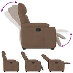 vidaXL Fauteuil inclinable Marron Tissu