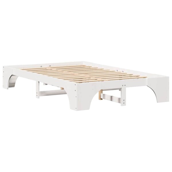 vidaXL Cadre de lit Blanc 207 x 127 x 30 cm Bois massif en pin